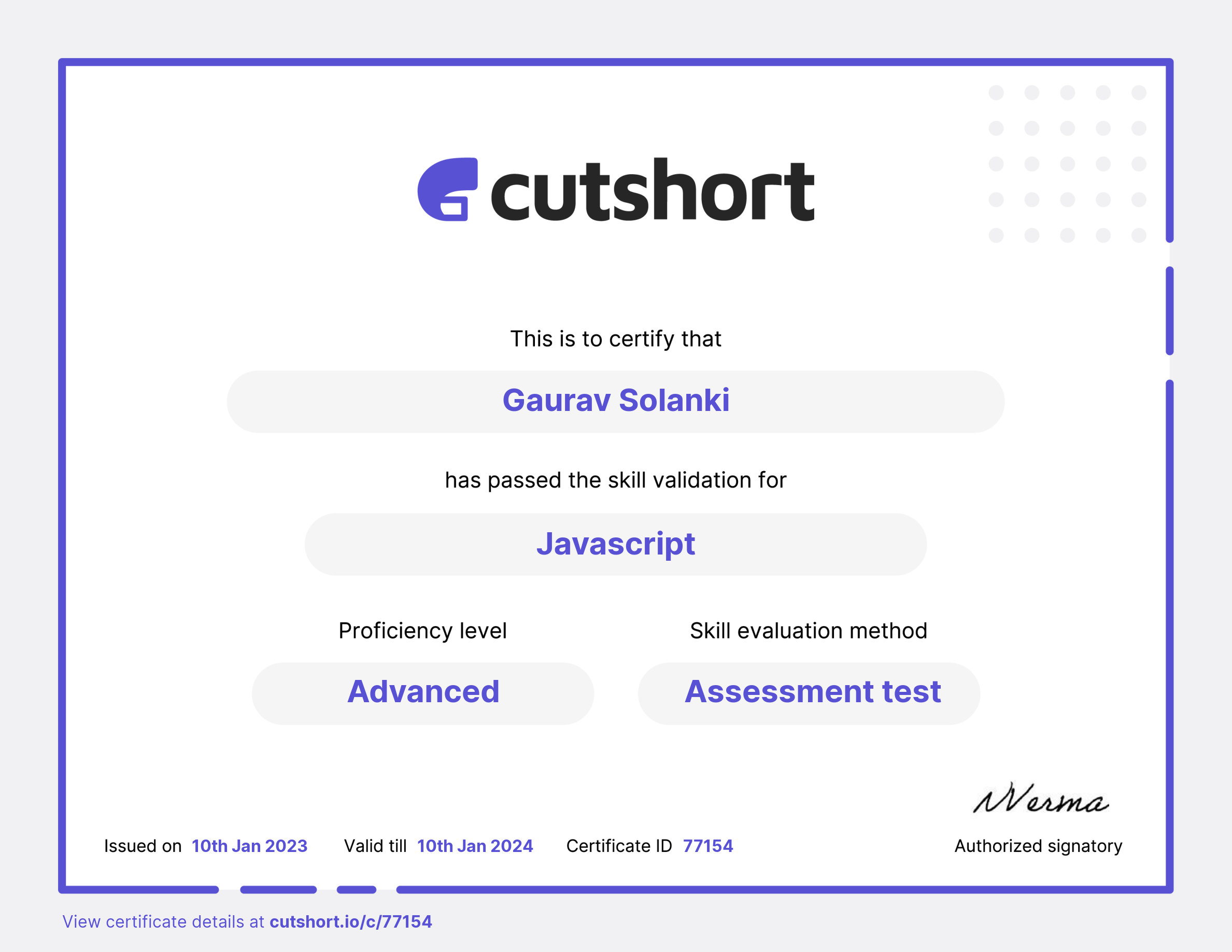 Cutshort Js Intermediate 